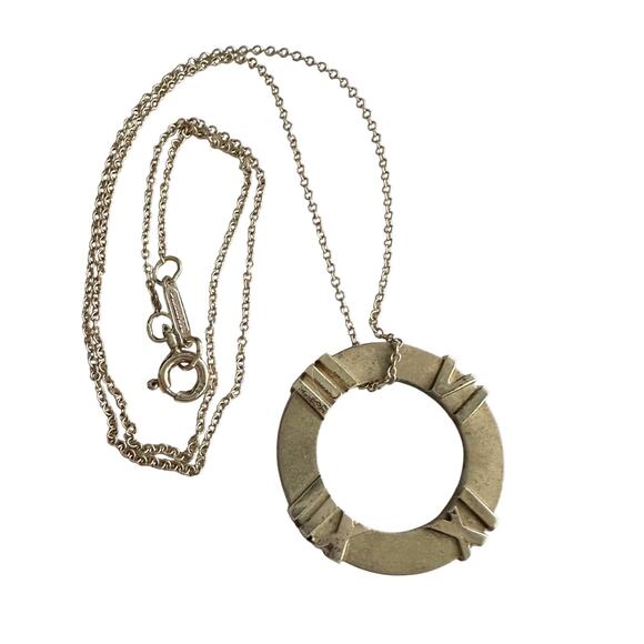 Tiffany and Co Atlas Circle Pendant Necklace - Picture 5 of 13